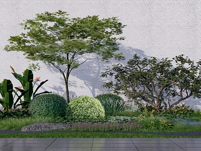 Modern shrubs Plant groups Arbor Shrub groups Flower borders 3d model