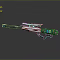 Futuristic Sci Fi Weapon Design With Sleek Metallic Body And Blue Neon Accents