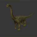 Brachiosaurus Dinosaur Model Featuring Long Neck Greenish Brown Body Standing on Gray Surface