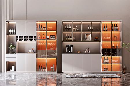 Modern Wine Cabinet 3d model