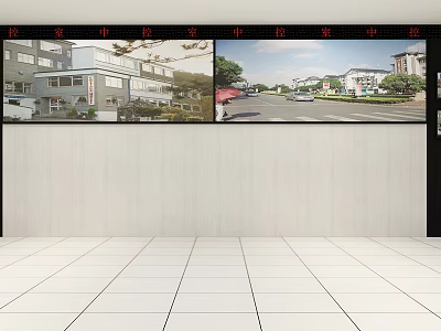 Dual Computer Monitors Displaying Architectural Renderings in Modern Office Environment 3d model