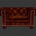 Classic Red Leather Tufted Armchair With Rolled Arms And Nailhead Trim Design