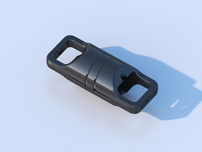 Black Metal Buckle With Secure Locking Mechanism And Durable Fastener Design 3d model