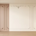 Elegant Classic Interior Wall Design With Light Beige White Panels And Ornamental Frames 3d model