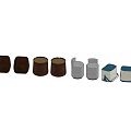 Various Colored Stools in Different Materials for Home Seating and Decor