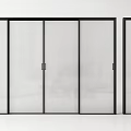 Modern Sliding Glass Doors With Black Frames For Interior Space Design 3d model