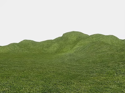 Lush Vibrant Flowers And Green Grass Covering Rolling Hills Natural Scenery 3d model