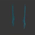 Two Black Ancient Spearheads With Spiral Shafts And Sharp Metal Tips