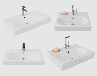 Modern wash basin wash station 3d model