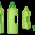 Green Plastic Bathroom Accessories Bottles Set With Handles And Matching Caps