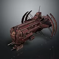 Sci Fi Spaceship Model With Detailed Metallic Structure And Large Ring Components 3d model
