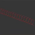 Shiny Metal Spiral Coil Structure Displayed On Dark Reflective Background Surface 3d model