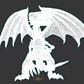 Detailed Transparent Dragon Sculpture Model With Winged Design And Sharp Claws