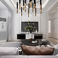 Modern Living Room Coffee Table With Gray Sofa Geometric Pillows And Area Rug