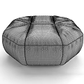 Dark Blue Octagonal Lazy Sofa With Soft Cushioned Stitched Design 3d model