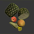 Fresh Assorted Fruits Display With Pineapple Apple Grapefruit Lemon And Avocado