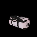 The North Face White And Black Duffel Bag With Adjustable Black Straps 3d model