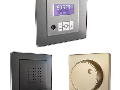 Contemporary Switch Panel With Display Screen Scan Function And Gold Silver Finishes 3d model