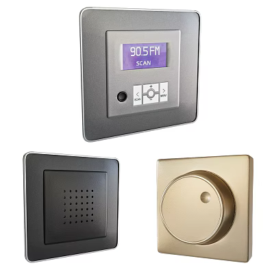 Contemporary Switch Panel With Display Screen Scan Function And Gold Silver Finishes 3d model