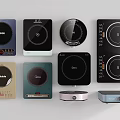 Modern Mini Round Induction Cooker Light Wave Cooker Induction Cooker Double Stove Induction Cooker Induction Cooker Integrated Panel 3d model