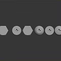Metal Bolts With Various Head Shapes Arranged On Black Background With Reflective Finish