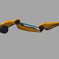 Golden Industrial Robotic Arm With Joints Structure 3d model