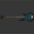 Electric Bass Guitar With Blue Black Gradient Finish Mahogany Body And Rosewood Fretboard