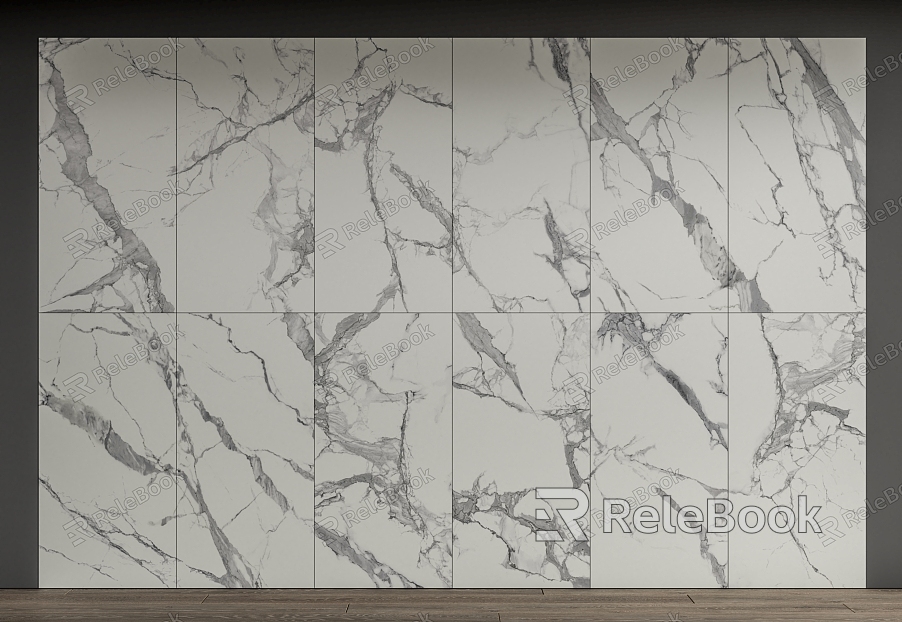 Modern White Rock Slab Marble Wall model