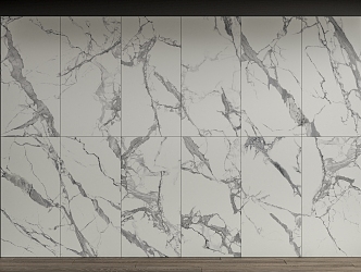 Modern White Rock Slab Marble Wall 3d model