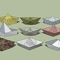 Creative Colorful Paper Boats With Various Patterns And Different Designs