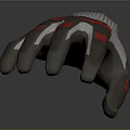 Gray And White Sports Gloves With Red Accents And Knit Wrist Design For Outdoor Use