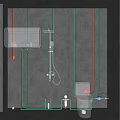 Modern toilet embedded pipeline water pipe components toilet water pipe toilet embedded parts embedded pipeline 3d model