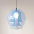 Modern Transparent Pendant Light With Layered Jellyfish Like Design And Illuminated Glow