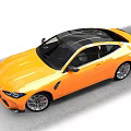 Yellow Two Door Sports Car With Black Roof And Alloy Wheels On Road