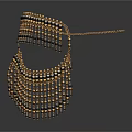 Elegant Beaded Jewelry Mask with Gold Black White Beads Decoration