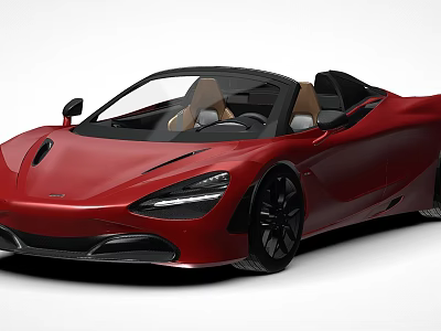 Red Convertible Sports Car With Sleek Body Design And Black Alloy Wheels 3d model