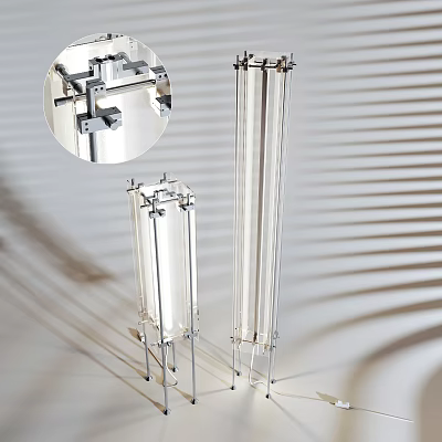 Modern Floor Lamp Interior With Transparent Design And Light Shadows 3d model