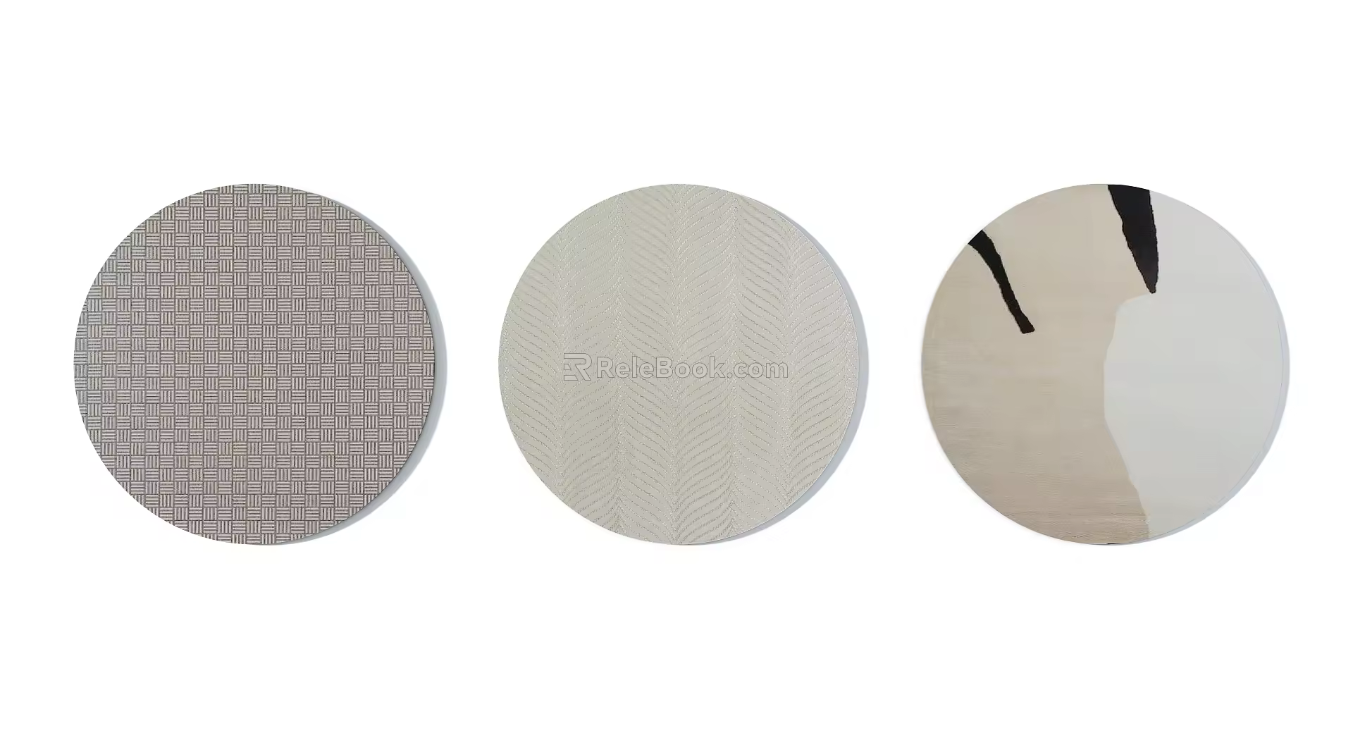 Modern Round Carpet Advanced Warm Grey Geometric Dark Pattern Round Carpet Combination 3d model