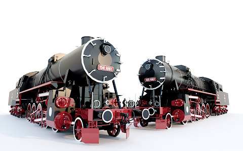 modern locomotive small train steam locomotive steam train 3d model