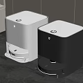 Smart Trash Bins With Step On Lids In White And Black Modern Design