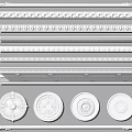 Jane European plaster line lamp panel carved corner flower carved line corner line decorative line disc lamp holder 3d model