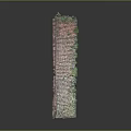 Ancient Building Brick Structure With Green Plant Coverage And Colorful Tiles