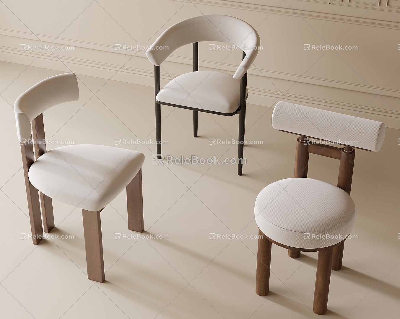 Dining Chair Single Chair Leisure Chair 3d model