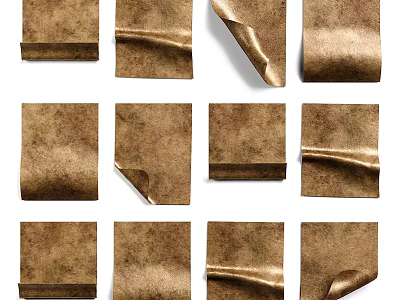 Textured Brown Wall Decor Design with Curled Edges and Folded Details 3d model