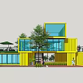 Modern Container Cafe 3d model