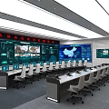 Modern Monitoring Room Science and Technology Command Center 3d model