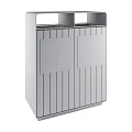Wooden Metal Frame Recycling Bins With Waste Sorting Icons For Other Waste