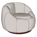 Modern Cream Textured Single Sofa with Rounded Arms and Gold Metal Legs