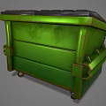 Green Heavy Duty Trash Bin With Wheels Lid And Trash Only Label