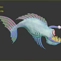 Vibrant Pink And Purple Fish With Unique Fins Large Eyes And Prominent Teeth